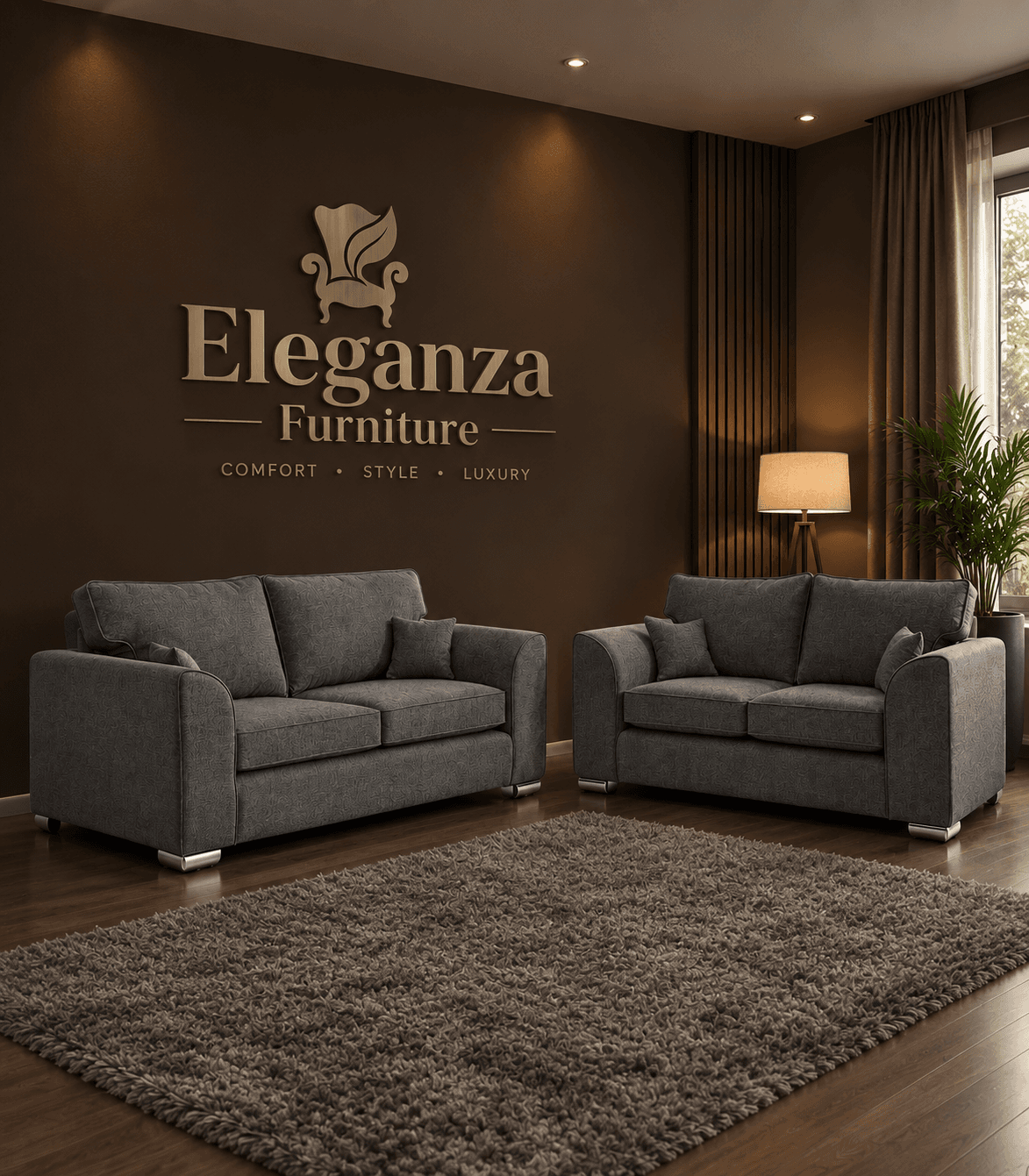 Dylan 3+2 seater plush velvet sofa