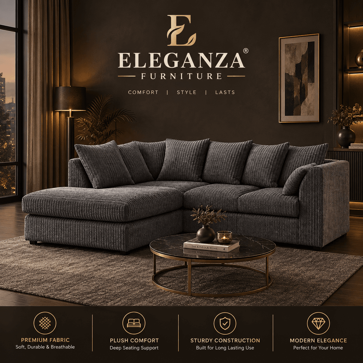 Dylan corner 4 seater sofa