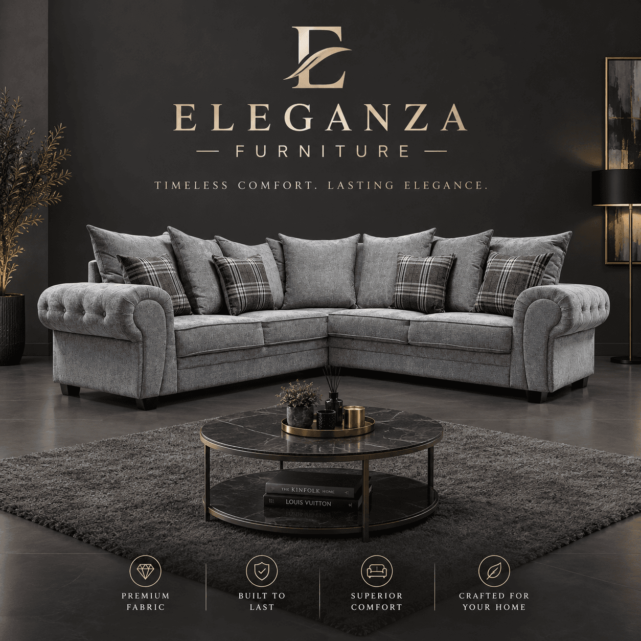 Plush velvet Verona Corner Sofa